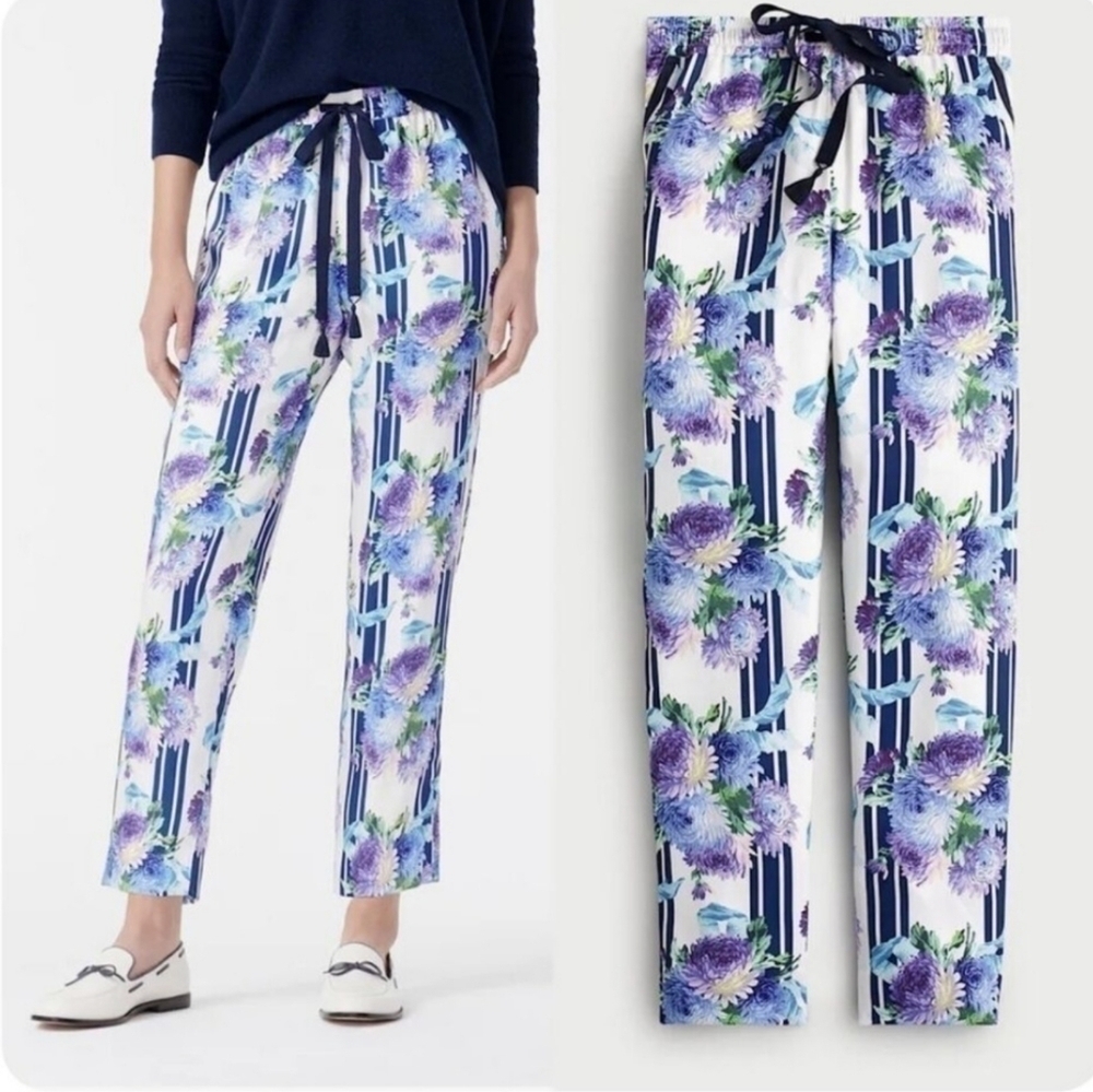 J.‎ Crew Re-Imagined Striped Floral Pants Size 2